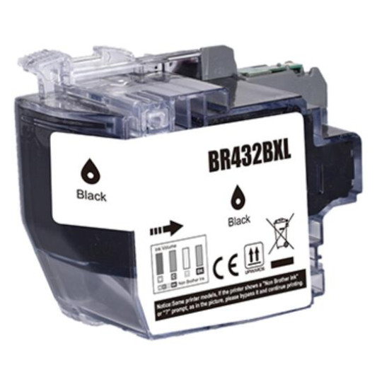 Compatible Brother LC432XLBK Black Ink Cartridge compatible 
